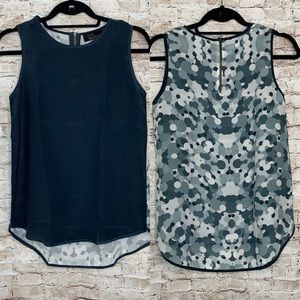 Vida 100% silk tank top Sz S colorblock Gray